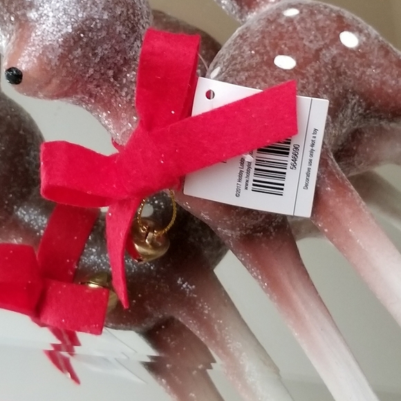 ❗MCM Style Brown White Reindeer with Red Bow and Bell Details❗ - Picture 7 of 7